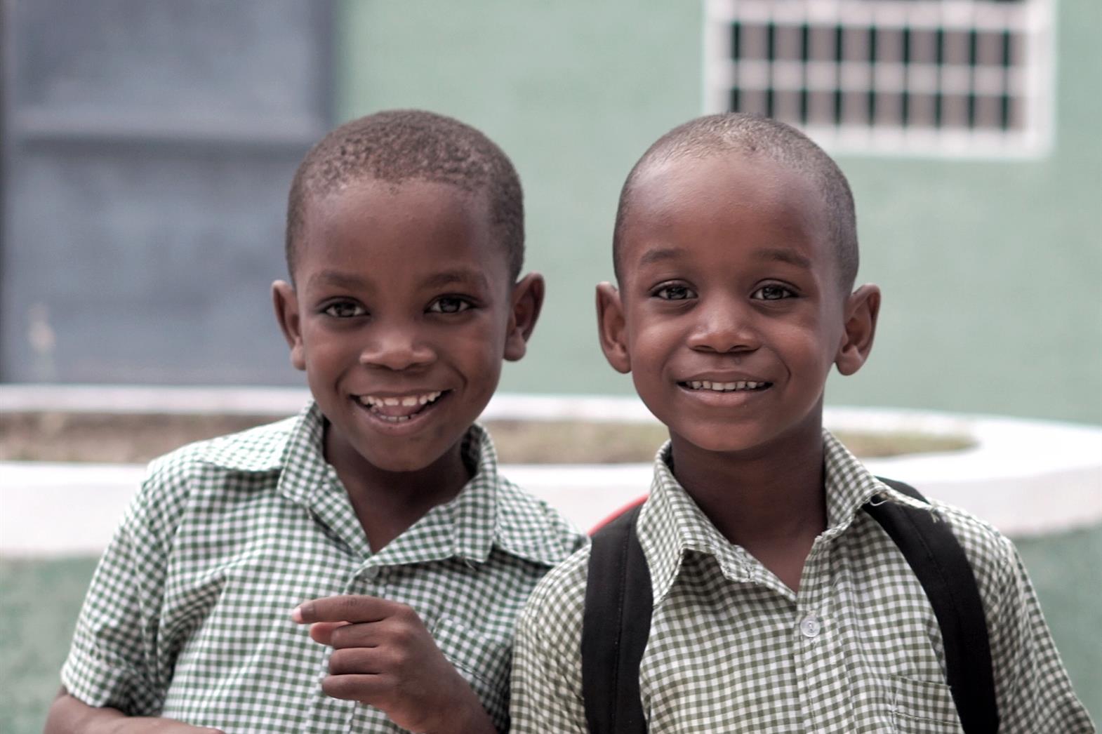 Two boys smiling