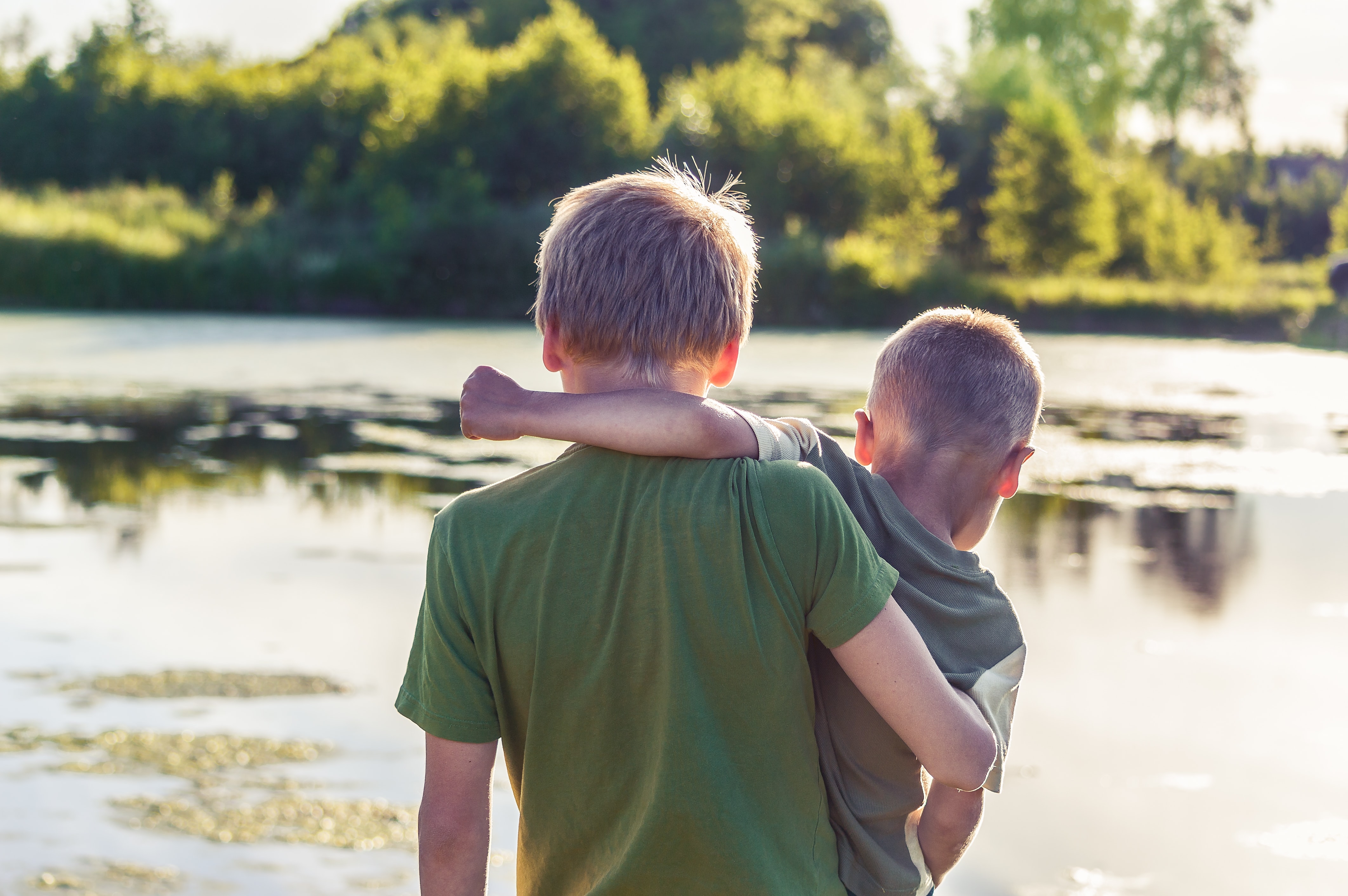 Brothers hugging